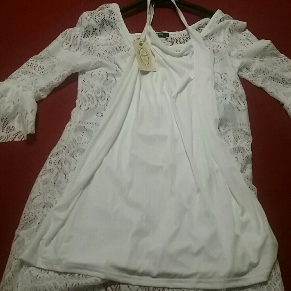 Large white long sleeve shirt set